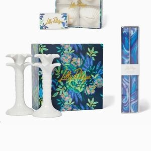 NWT Lilly Pulitzer CeramicCandlesticks, candles,place cardholders,table cards